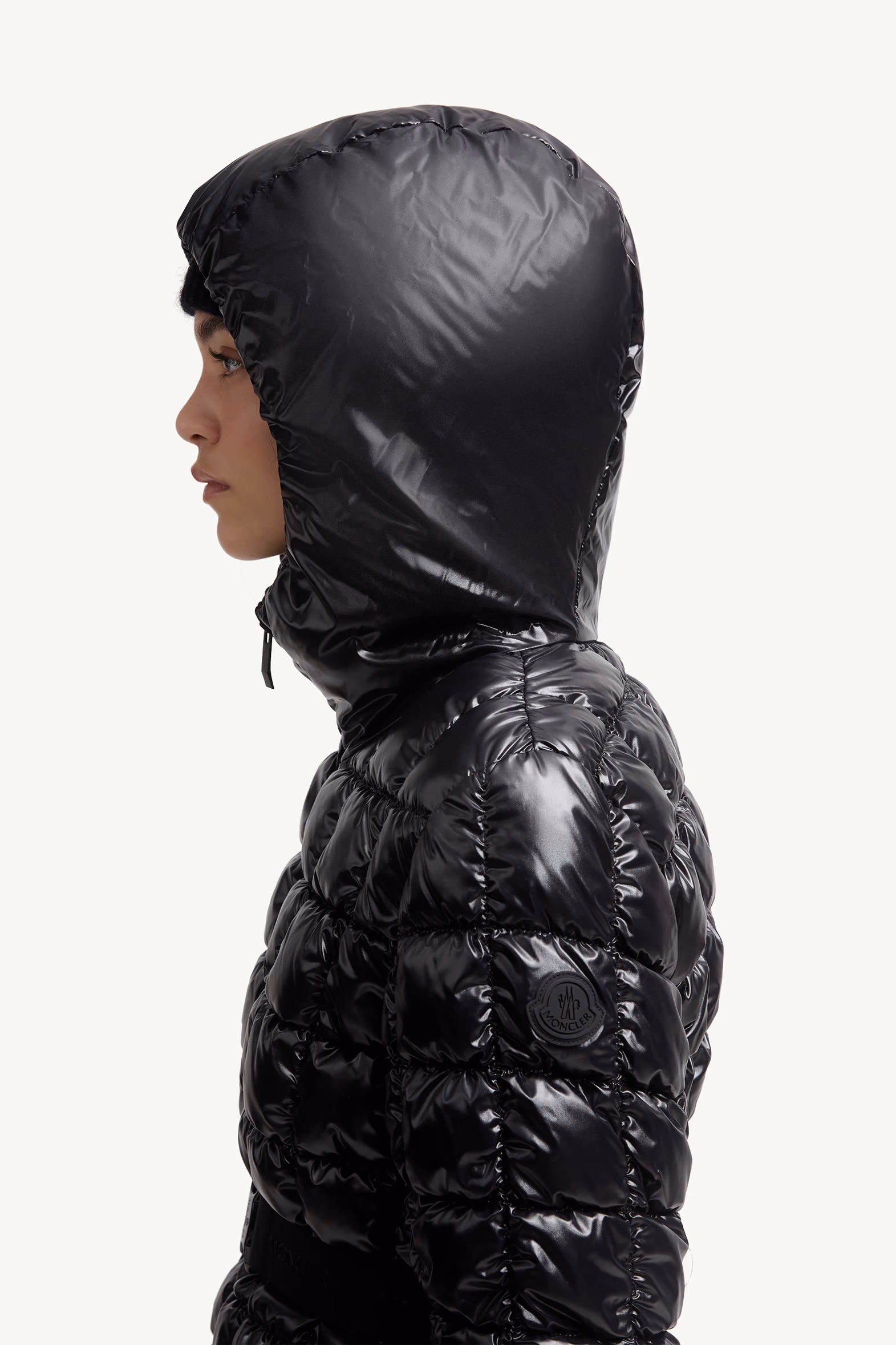 Eynard Hooded Square-Quilted Short Down Jacket Women Black Moncler 4